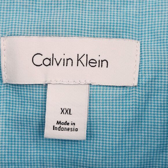 Calvin Klein Button Up Down Shirt Womens Size XXL Blue Floral Flower Office Work - Picture 3 of 7